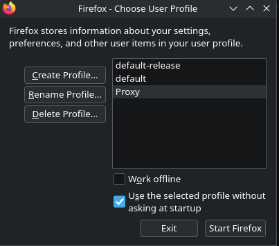 fenetre de profiles
